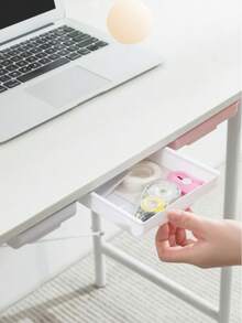 1 件抽屉式收纳盒，适用于家居装饰和办公室使用，配有各种尺寸的无孔抽屉，适用于教室和办公室的收纳盒，白色收纳盒，文具和化妆品收纳盒，收纳桌，整理桌和收纳整理容器，节省空间，卧室，厨房整理和收纳，家居装饰 - 彩色 - 查看 2