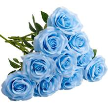 5pcs/10pcs Blue 20 Inch Valentine's Day Home Decoration Simulation High-End Roses,Bedroom Decoration Flowers Valentine's Day Bouquets, Desktop Decoration, Wedding Decoration Bride's Hand Bouquets, Wrist Flowers, Corsage Materials Home Restaurant Bedroom Vase Decoration Bouquets DIY Birthday Party Cake Materials Valentine's Day New Year Gift Materials Shooting Props, Vase Decoration, New Year Decoration, Outdoor Garden Decoration