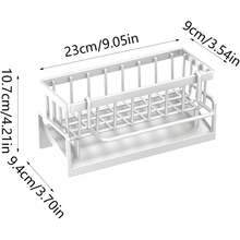 رف صرف مغسلة متعدد الوظائف، رف تخزين إسفنجة وقطعة قماش غسيل الأطباق، أرفف المطبخ, سلة أسلاك صرف المغسلة ، رف تخزين قطعة قماش غسيل الأطباق، رف من الصلب الكربوني المحسن. رف للشطف وتنظيف المغسلة بسلة سلك الصلب الكربوني - متعدد الألوان - مشاهدة 14