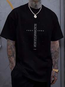 180g Pure Cotton Proverbs 3:5-6 T-Shirt S M L XL XXL 3XL Tee Top For Everyday Wear Slightly Print Round Neck Short Sleeve Streetwear Soft Casual Breathable Fashion For Women Comfortable Stretched Graphic Summer Designer Clothes Stylish Versatile Homme Unisex - 黑色 - 查看 1