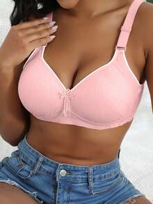 2 Stücke Damen bedruckte, drahtlose Hebeunterwäsche mit verstellbarem Riemen