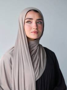 1 Peça Lenço Clássico Casual Elegante de Cor Sólida com Borda, Tecido de Malha Premium, Turbante, Adequado para Uso Diário, Passeios e Reuniões