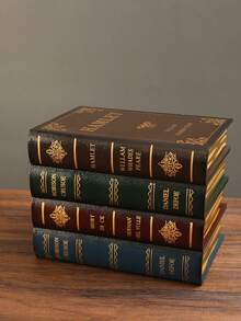 1pc Decorative Box, Vintage Wooden Heavy-Duty Bookshelf For Shelves, Home Office School Library Decor, Book Ends Wedges - Multicolor - View 15