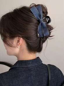 1 件大号缎带蝴蝶结发夹，高端奢华发饰，适合优雅的发髻，公主风格，蝴蝶结配饰，学校用品，大学