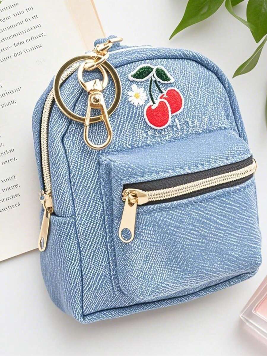1pc Fashionable Zipper Small Wallet PU Material Mini Pouch Suitable For Keys Cards Coins Back To School Season Supplies For Women Wallet Purse Wallet Mini Wallet