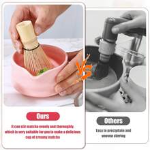 Matcha Eggbeater Set, 5-Piece Matcha Set Including Ceramic Bowl, Bamboo Beater, Spoon, Sieve, And Stand, Complete Set For Tea Ceremony, Matcha Latte, And Matcha Enthusiast Gifts In Pink, White, Green, And Black - Multicolor - View 9