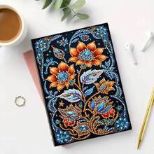 1 Conjunto Kit de Pintura de Diamante DIY - Caderno de Couro Sintético Preto, Materiais de Artesanato para Casa, Escritório e Escola, Presente Perfeito de Volta às Aulas ou Acessório de Mesa Criativo, Artesanato Exclusivo à Mão | Item Artesanal Único
