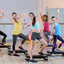 ACTIVE FOREVER Steppers For Exercise , Aerobic Step Board And Height Adjustable, Non-Slip Fitness Stepper Equipment For Exercise Workout Home Office - 78cm- Three Layers - Gray Black - View 7