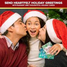 SHUS0087-40 Pack Foil Emed 5x7in Happy Holidays Cards With Envelopes Bulk And Stickers 8 Elegant Designs Happy Holiday Cards With Envelopes Bulk With Printed Mage Inside - 如圖 - 查看 6
