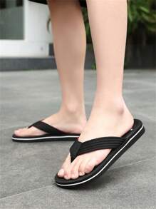 Summer Stylish Men Flip Flops, Comfortable Slip-On Thong Sandals For Indoor & Outdoor Beach Wear, Shower Shoes