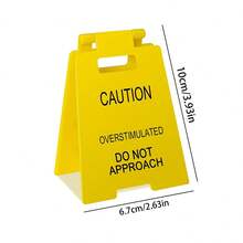 1 件警告过度刺激办公桌标志 - 有趣的办公桌警告标志，适合同事、员工和老板，耐用且轻便的工作区警告标志和办公室装饰 - 彩色 - 查看 3