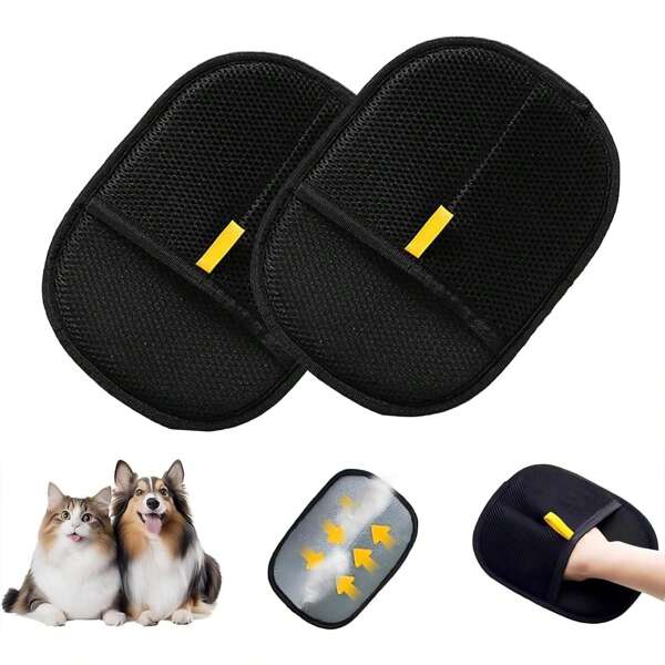 2PCS Pet Hair Removal Glove, 2025 New Upgrade Efficient Grooming Gloves For Pet Hair, Reusable Pet Hair Remover Glove, For Furniture, Carpet, Car Seat, Pet Grooming