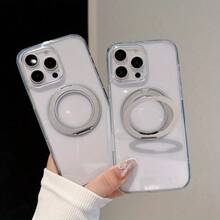 Funda para teléfono 1 pieza Un teléfono móvil de moda, soporte de adsorción giratorio de 360 ​​° de acrílico con respaldo adhesivo de alta transparencia, soporte vertical liso y anticaída - transparente - Ver 2