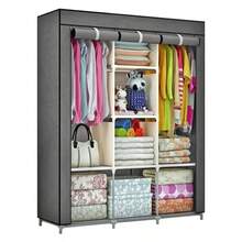 Closet Armable, Armario Organizador, Rack Organizador con Lona Anti-Polvo, Para Ropa, Bolsas y Zapatos, Fácil de Armar, Compacto, Para Habitación - Gris - Ver 1