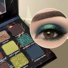 15 色动漫地下眼影盘，大地色调，闪亮哑光和高光质地，精细研磨，持久防水，打造迷人眼妆，内置镜子，适合烟熏眼妆，珍珠，多功能化妆盘，非常适合万圣节、圣诞节、狂欢节、派对、化妆派对、角色扮演、生日、情人节礼物，HERORANGE - 彩色 - 查看 8