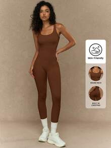 Yefecy 女士简约纯色无袖连体裤，适合日常锻炼，全身，适合日常锻炼