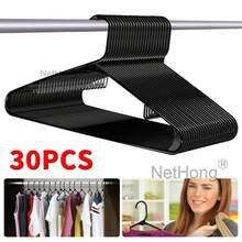 NetHong 30pcs Plastic Clothes Hangers Non-Slip Sturdy Heavy Duty Hanger Set - Black - View 1