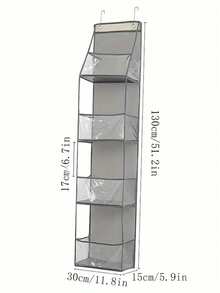 1pc 4 Tier Hanging Storage Rack, Makeup Organizer Wall Mount With Transparent Pockets And Large Capacity Mesh Storage Bag, Suitable For Kitchen, Bathroom, Closet, Bedroom, Dorm