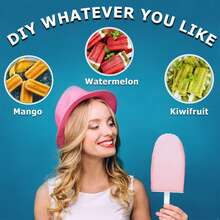 1 件，12 腔冰棍硅胶模具，儿童、成人和青少年 DIY 冰棍模具，派对、酸奶、果汁、冰沙棒冰淇淋模具，适合家庭和超市日常使用 - 彩色 - 查看 6