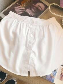 2 Stücke Damen Set mit langem Saum Unterhemd und Taillenskirt, geschichtet um die Hüften zu bedecken, kann mit Hoodies oder T-Shirts kombiniert werden, geeignet für Herbst, Halloween und andere Anlässe