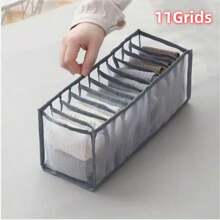Elegante caja de almacenamiento de lencería de malla - Diseño a cuadros transparente, tela, organizador de espacio para calcetines, ropa interior y accesorios, caja de almacenamiento de moda, organizador de tela transpirable, suministros de organización del hogar para mujeres, organizador de almacenamiento, artículos esenciales de viaje, almacenamiento para dormitorio universitario