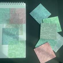 6入透明波紋紋理PET材質便利貼，6種不同顏色，自黏式，適用於辦公室、開學季、居家，書寫文具用品 - 彩色 - 查看 7