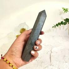 Natural Crystal Stone Black Schungite Tower Handmade Quartz Stone Single Point Home Decor Mineral Collection Gifts