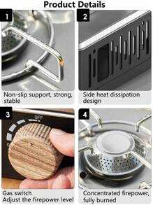 1 pièce, Plusieurs couleurs, 9554 BTU, Réchaud portatif au butane, Réchaud portable, Réchaud de camping extérieur, Réchaud à butane réglable, Réchaud à gaz, Pique-nique, Barbecue de jardin, Pêche, Matériel de cuisine de camping, Randonnée, Réchaud de survie, Chauffage