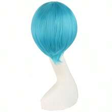 LMapofBeauty Vocaloid Miku Blue 2 Ponytails Straight Long Party Costume 120cm Cosplay Wigs5001 - 藍色 - 查看 5