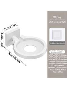 1pc Non-Drill Wall-Mounted Apple Device Holder - Earphones, Smartwatch, Charging Stand, Suction Cup Based Storage Rack - Multicolor - View 7