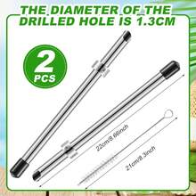FUCHENGJSLasnten 2 Pack Straw Puncher Plastic Lids Lemonade Cups, Stainless Steel Straw Hole Puncher Punching Tools Cafe Drinks Container Squeezed Lemonade Stand Supplies(8.Inch,Black) - Green - View 9