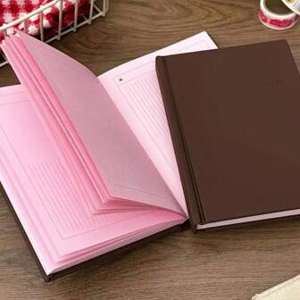 1pc Chocolate Strawberry Hardcover Notebook - Colorful Pages, Durable Cover, Ideal For Students & Office Use, Perfect Gift For 11 Holidays, Cute Noteboo,For School Supplies,Back To School
