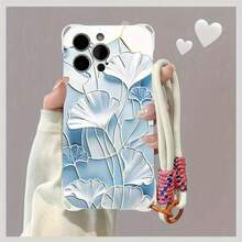 Funda para teléfono 1 pieza Una elegante correa para el hombro tipo bandolera, patrón Correa para el hombro tipo bandolera Correa de mano anticaída de cuatro esquinas Funda protectora para teléfono móvil Puede colgarse hacia atrás Funda para teléfono móvil suave adecuada para la serie 12 13 14 15 16 Pro Pro Plus - - Colores mixtos 1 - Ver 3
