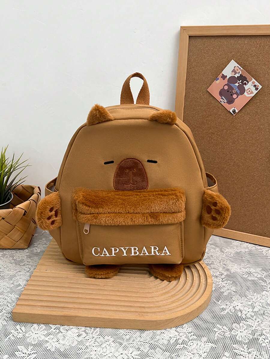 1 件背包尼龙拉链开合，日本新款水豚 Capybara 背包超可爱卡通学生女生外出休闲背包，舒适的肩带容量充足适合日常使用是送给女孩的完美礼物 - 卡皮巴拉雙肩包 - 查看 1