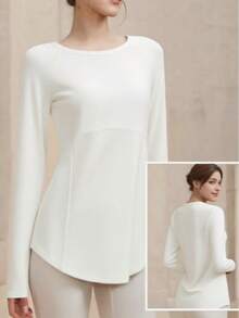 女士健身瑜伽上衣，速干运动衫，适合跑步、健身房锻炼，弹力压缩打底衫