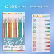 Bút gel Languo 9 màu dung tích lớn, bút marker acrylic không trong suốt, bút vẽ doodle phong cách Ins đơn giản dễ thương màu Morandi & Candy, bút lập kế hoạch cho học sinh vẽ nghệ thuật, vẽ truyện tranh, ghi chép - Nhiều màu - Xem 17