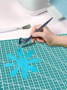 Paper Craft Cutting Tool With Triangular Ruler, 360 Degree Rotating Blade, Stainless Steel Craft Knife, Hobby Knife, Art Cutting Tool For Stencils, Vinyl And Scrapbooking,School Supplies,Back To School