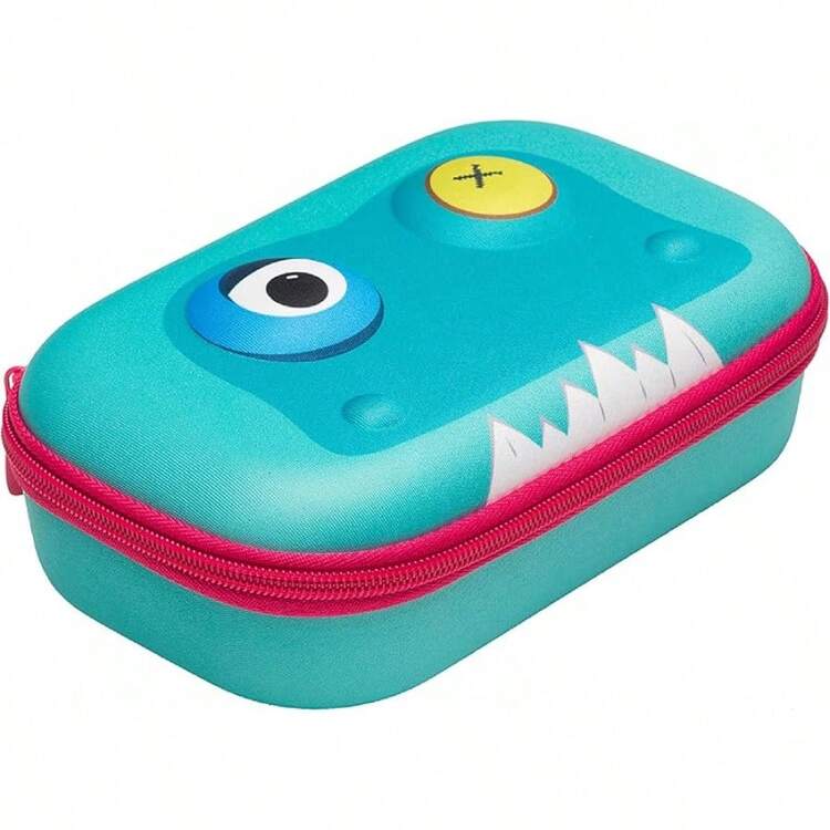 - Estuche para lápices de bestia para niños |   Estuche para lápices para la escuela |   Bolsa organizadora para lápices |   Bolsa para lápices de gran capacidad - Azul claro - Añade 12