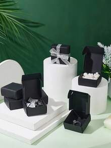 10/30pcs Mini Gift Boxes Black Kraft Paper Box Packaging Paper Box Gift Box Suitable For Holiday Party Gifts, Small Gift Boxes Suitable For Weddings, Birthdays, Christmas, Valentine's Day, Mother's Day, Bachelorette Parties, Party Supplies, Party Decorations - Black - View 1