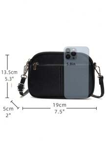 Multifunctional PU Leather Texture Small Square Bag, Fashion Casual Durable Adjustable Strap Crossbody Shoulder Bag Purse, Available In Multiple Colors