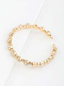 1 pulsera de lujo con incrustaciones de diamantes de imitación, adecuada para uso diario, fiesta y boda