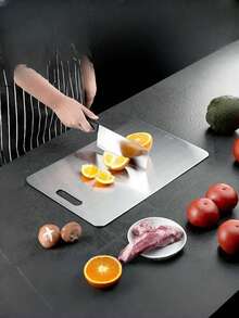 Edelstahl Schneidebrett, beidseitig verwendbares Hackbrett, dickes schimmelresistentes Schneidebrett für den Hausgebrauch, Teigknetblock (zufällige Farbe & Stil)