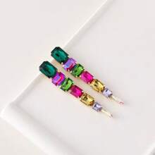 1 par de pendientes colgantes largos de acrílico de moda, pendientes personalizados multicolor para mujeres, versátiles