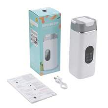 Hailicare 420ml 便攜式個人果汁機 無線果汁杯 USB 充電式電動攪拌杯，適合製作果昔和奶昔，配備數位 LED 顯示螢幕與 12 葉迷你攪拌杯，USB 充電式電動搖搖杯，附額外手柄蓋，適用於居家、辦公室、健身房、運動與戶外活動 - 白色 - 查看 13