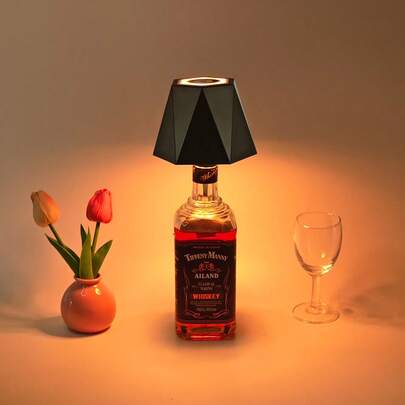 Table Lamp YC012NB 2025 New Modern Creative Wireless LED Wine Bottle Lamp, 16 RGB Color Modes And Dimmable Table Lamp, Rechargeable Wireless Night Light, 1800mAh Lithium Battery, Portable Decorative Ambient Lamp For Living Room, Bedroom And More