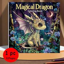 Libro para colorear de dragón mágico para adultos - Papel grueso innovador y mejorado, 22 hojas sueltas, libro de actividades de colorear relajante y divertido para mayores de 14 años, regalo ideal para cumpleaños y fiestas, libro para colorear, libro de colorear, suministros de arte libro para colorear para adultos, libros para colorear para adultos, libros de colorear, regreso a la escuela, suministros, libro, papel de 120g