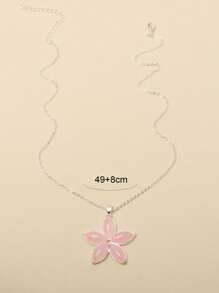 1 pièce Collier pendentif floral bleu clair, 3 options de couleurs