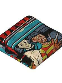 Manta Terrifier con tema de animación de payaso - Manta de franela impresa para sala de estar, sofá y viaje - Hermosos regalos de color mezclado para amigos y familiares, manta de doble capa para decoración cómoda del dormitorio - Negro - Ver 5