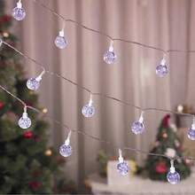 1包10/20/40/80颗LED水晶球串灯,电池供电,室内仙女灯,防水球形吊灯,适用于卧室、花园、树木、露营、婚礼派对装饰 - 彩色 - 查看 10