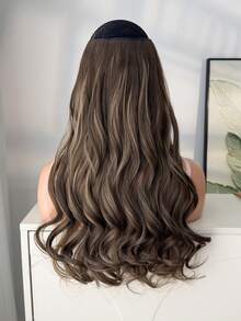 Wire Hair Extensions With 5 Secure Clips Long Wavy 22 Inch Blonde With Dark Brown For Women - Brown Highlight - View 3